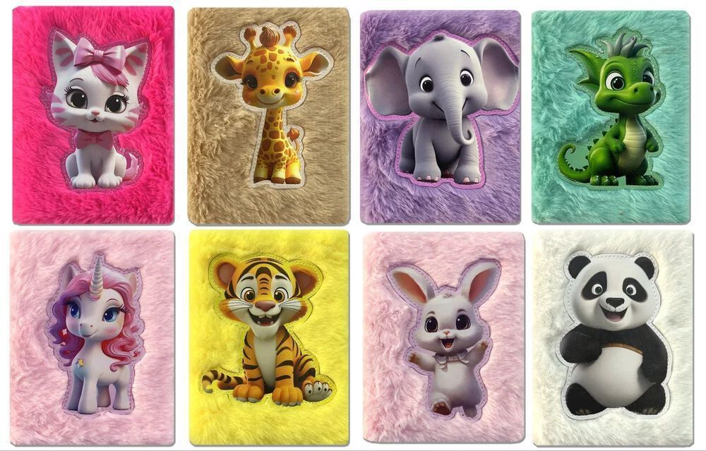 Animal A6 Fur Notebook (Mix Character)