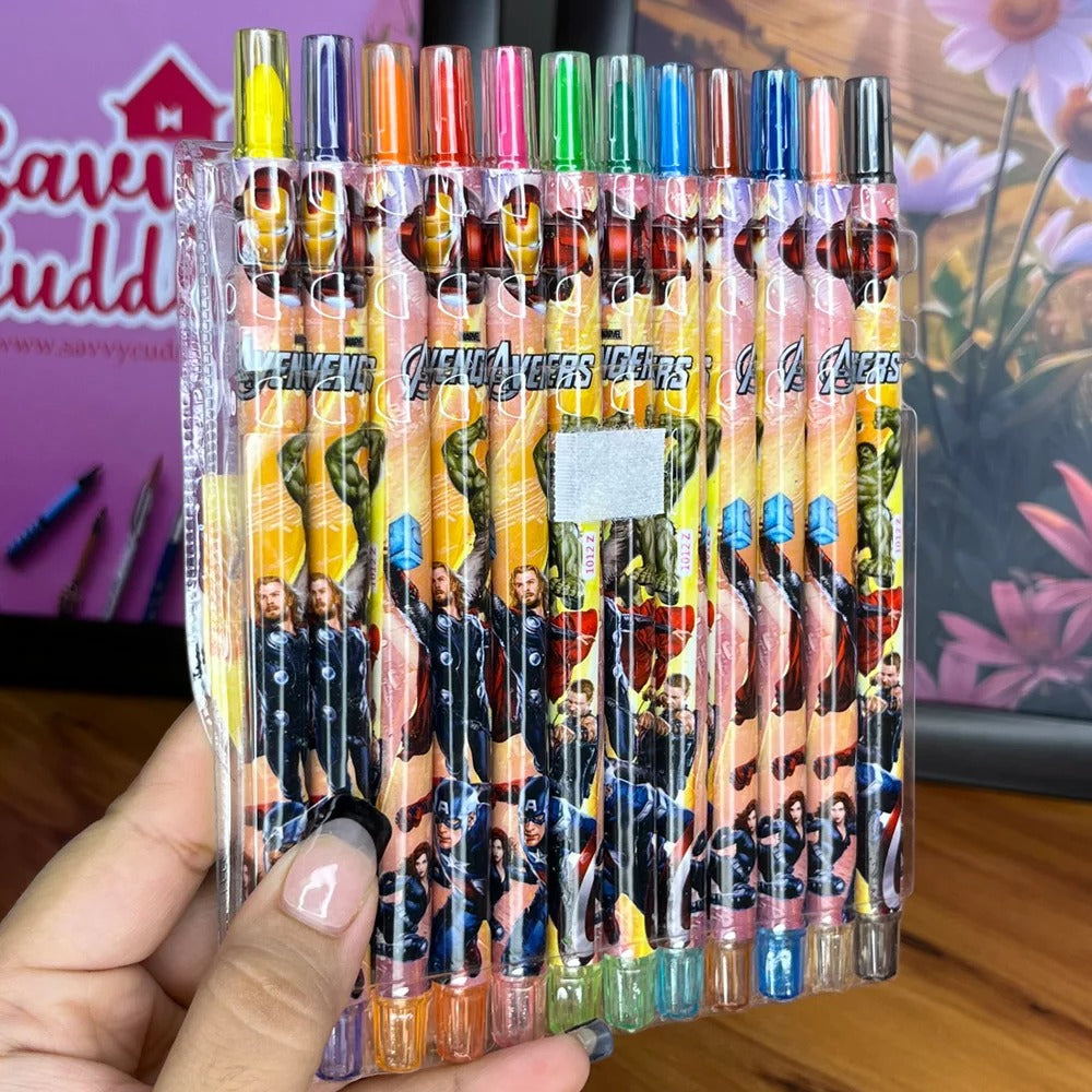 Rolling Crayons Set (12 Colors Pack)
