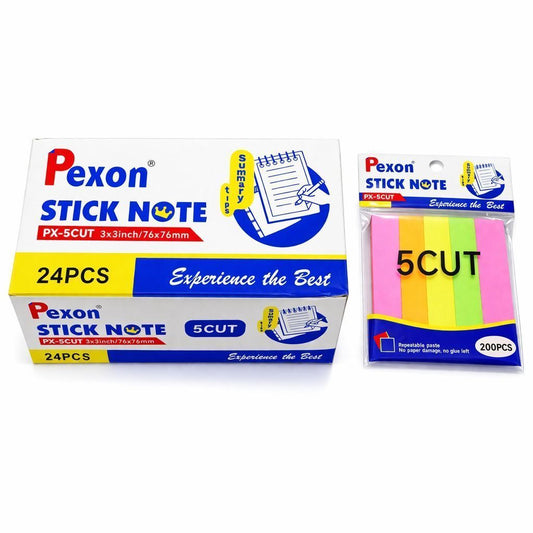 Pexon Sticky Note 5 Cut – Index Sticky Notes (200 Sheets)