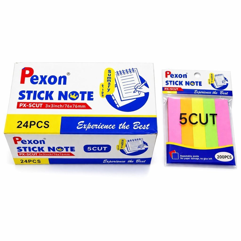 Pexon Sticky Note 5 Cut – Index Sticky Notes (200 Sheets)