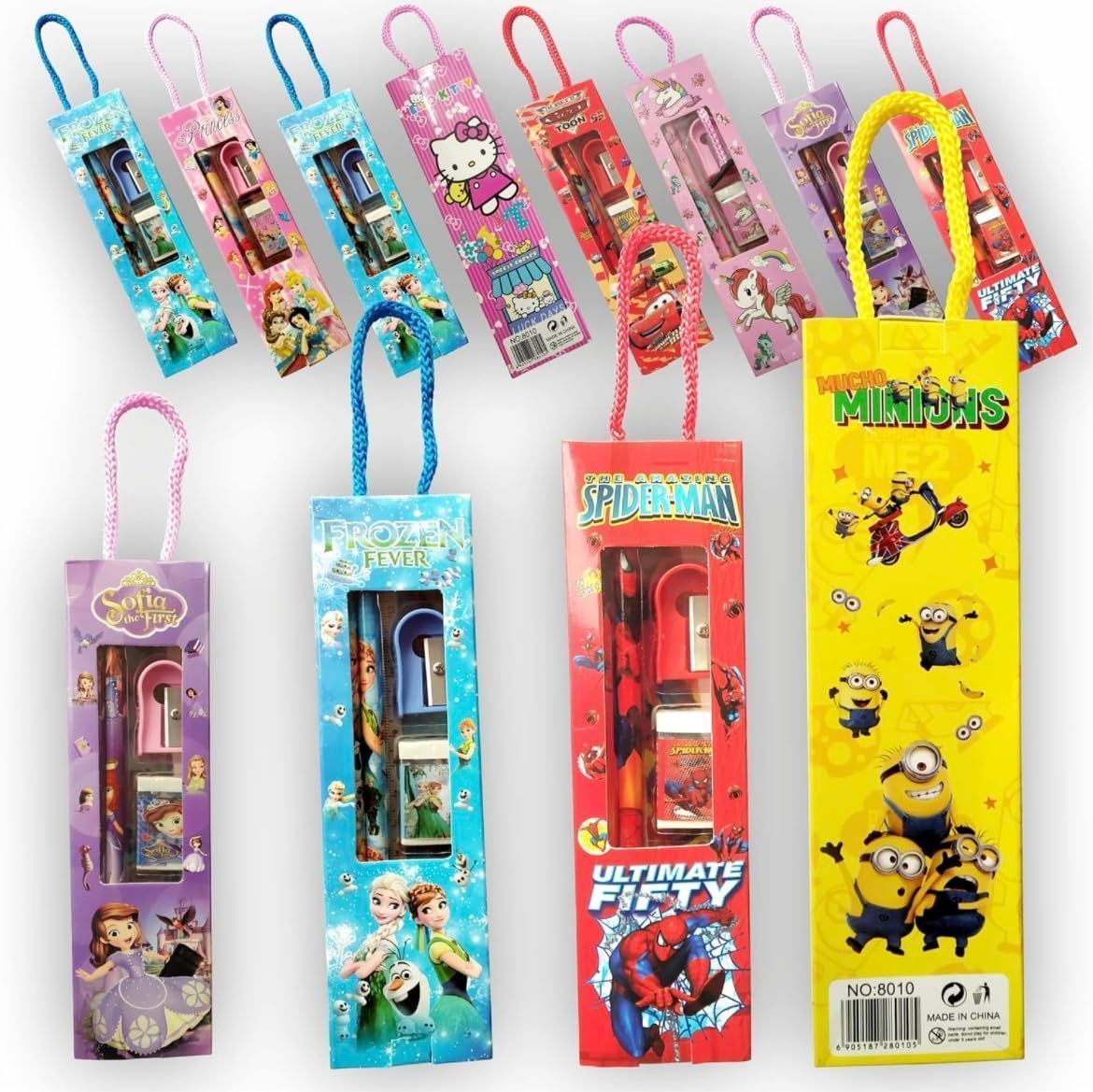 Mini Pencil Set Gift Pack (Big Size, Mix Characters & Colors)