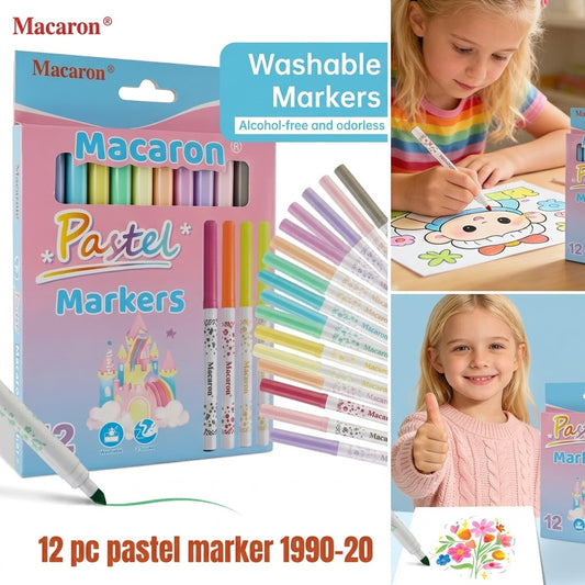 Macaron Pastel Markers – 12 Color