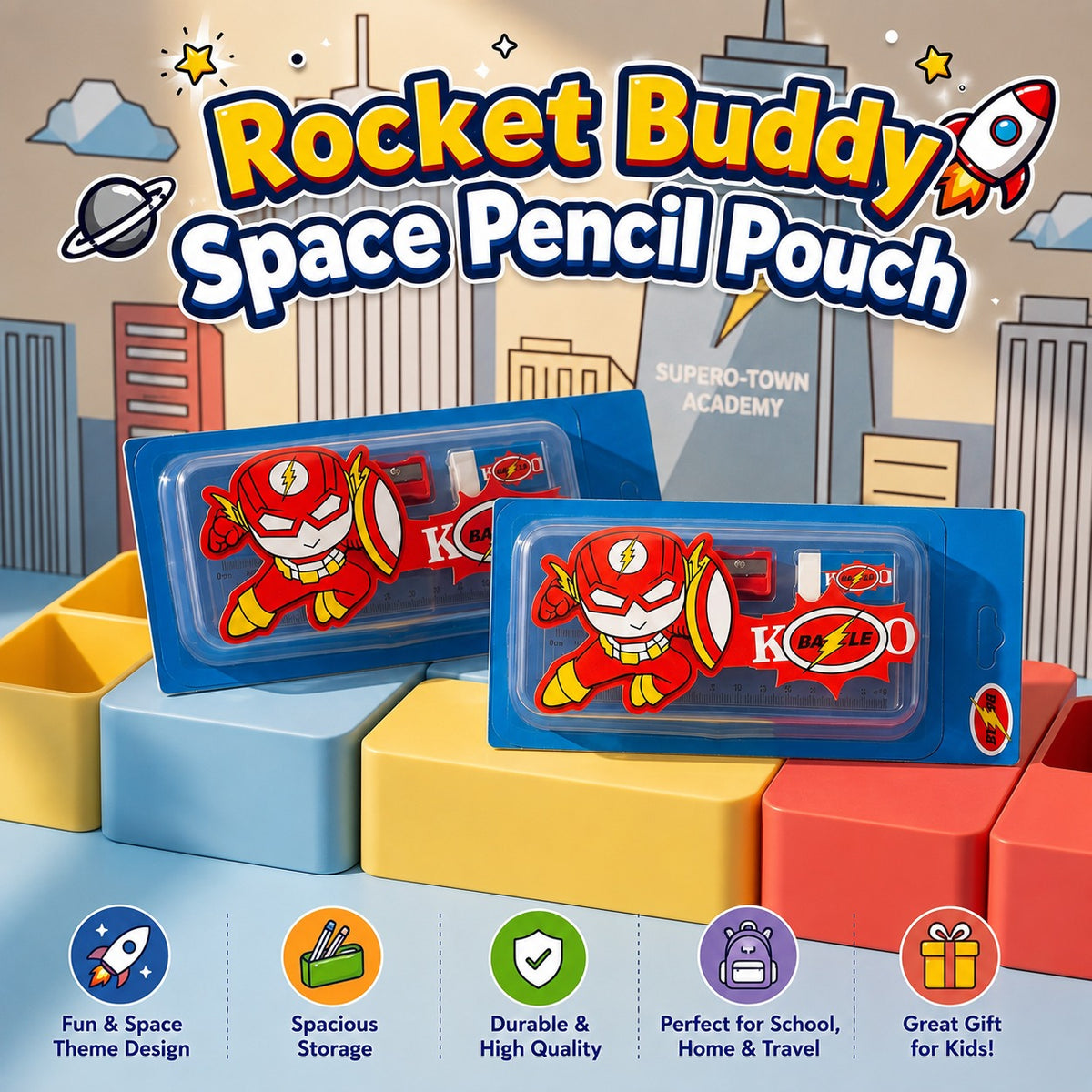 Rocket Buddy Space Pencil Pouch 3351