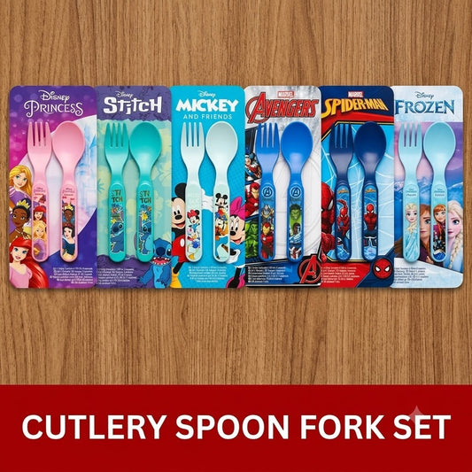 Kids Cartoon Spoon & Fork  Set