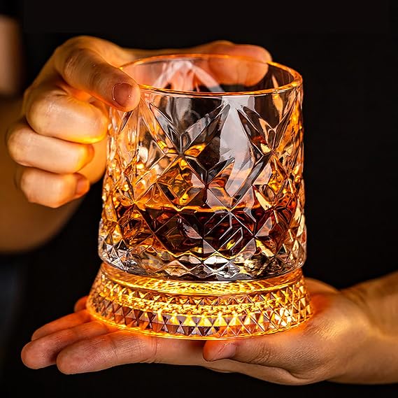 Glass cup with light